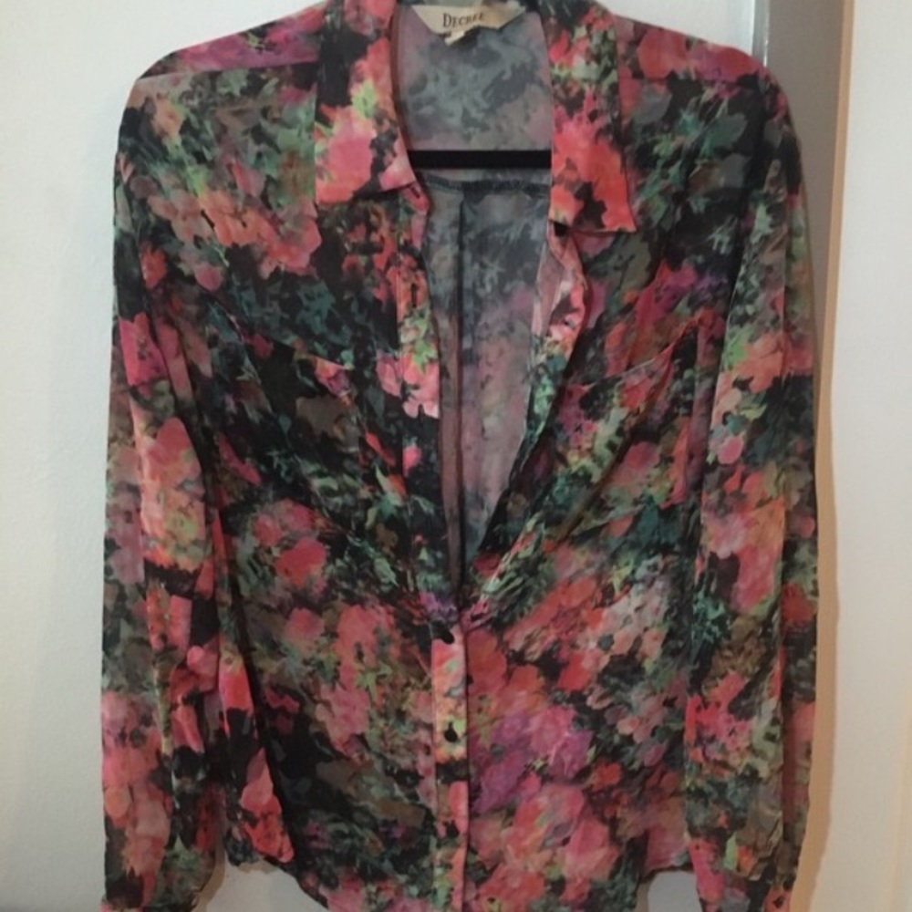 Psychedelic sheer long sleeve
